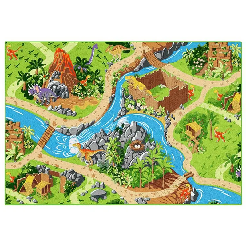 Rebel Roads Dino World Gulvtæppe - 95 X 133 Cm 1