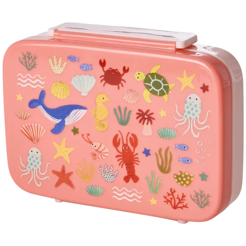 Rice Coral Ocean Print Plastik Madkasse Med 6 Rum 1