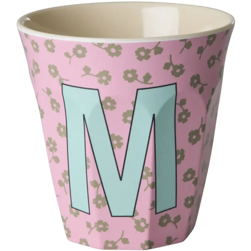 Rice Flowers Medium Melamin Kop Med Bogstavet M 1