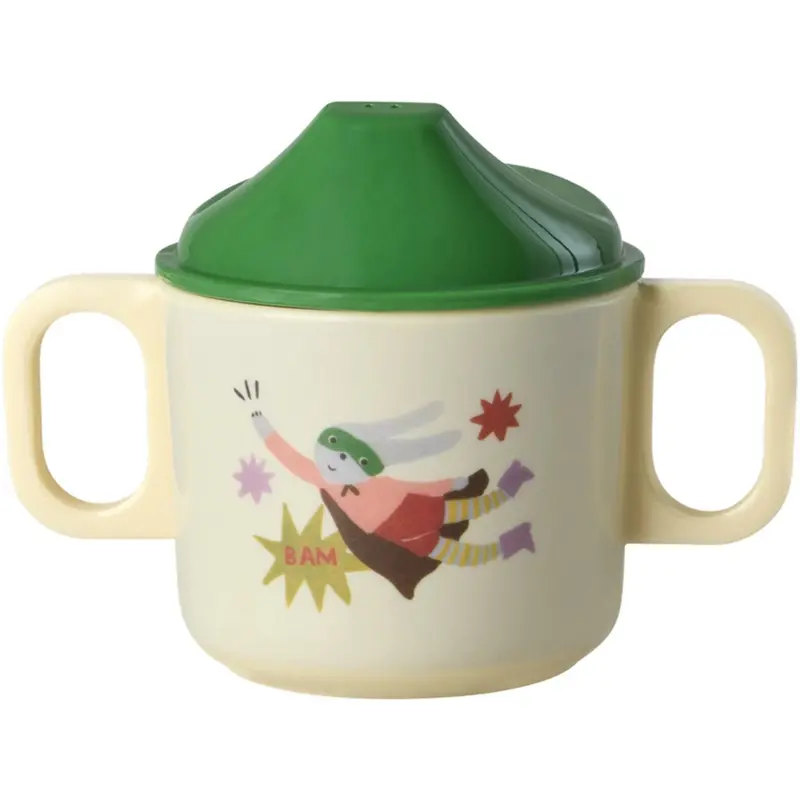 Rice Melamin 2 Handle Baby Kop Med Hero Print - Green - 250 Ml 1