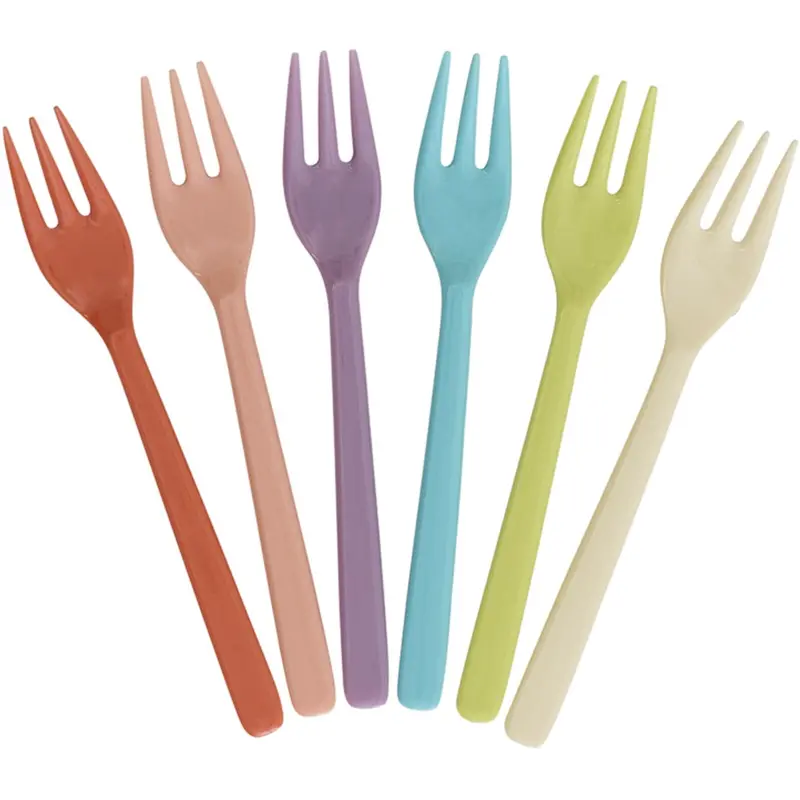 Rice Melamin Cake Gafler In Asst. Glory Days Colors - Sæt Of 6 1