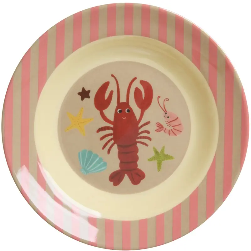 Rice Melamin Kids Skål Med Coral Ocean Print - 250 Ml 1