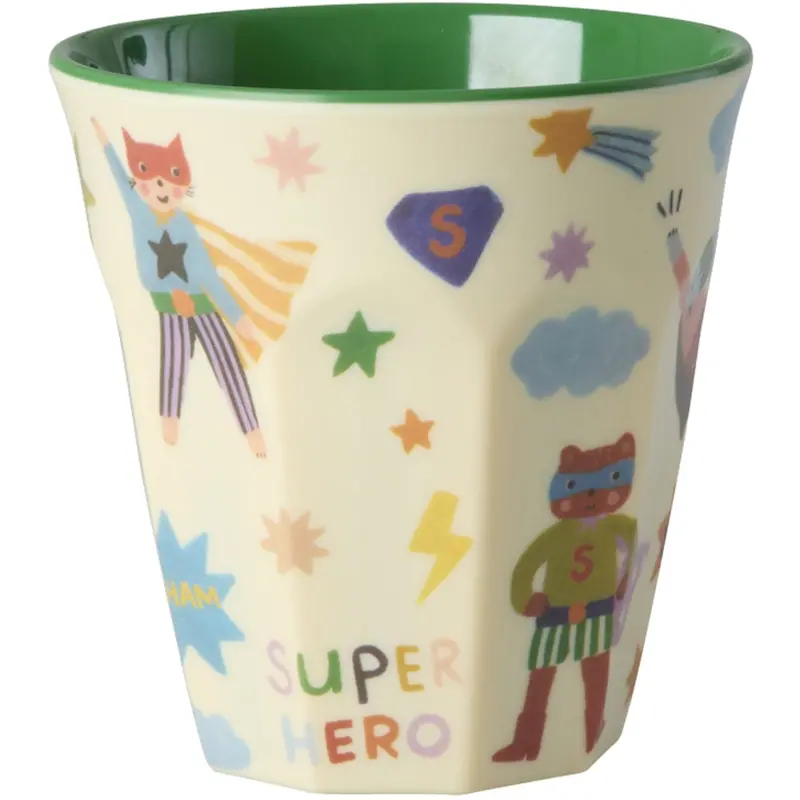 Rice Melamin Kop Med Hero Print - Medium - Green - 250 Ml 1