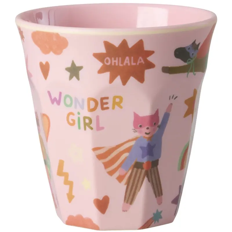 Rice Melamin Kop Med Hero Print - Medium - Pink - 250 Ml 1