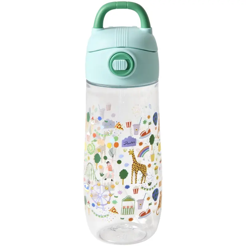 Rice Mint Fun Fair Print Plastic Kids Drikkeflaske 550 Ml 1