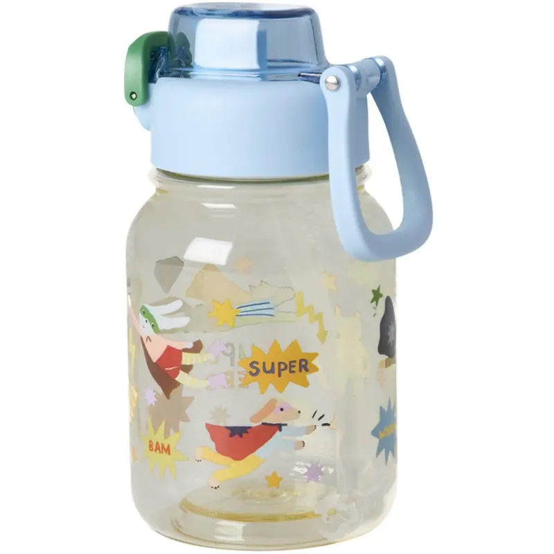 Rice Plastic Kids Drinking Flaske Med Hero Print - 700 Ml 1