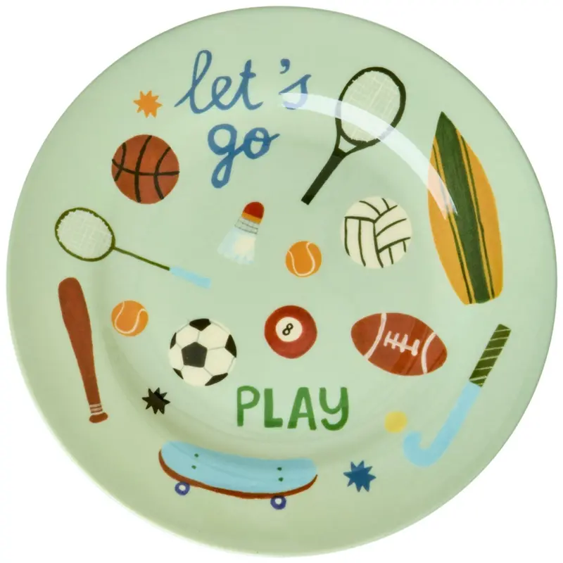 Rice Sports Print Melamine Rund Børnetallerken 1