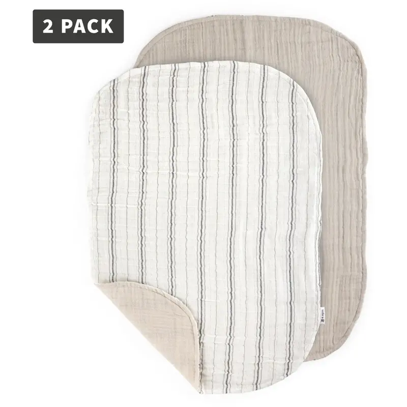 Sebra Beige Stripe Pusleunderlag 2-Pak Muslin 1
