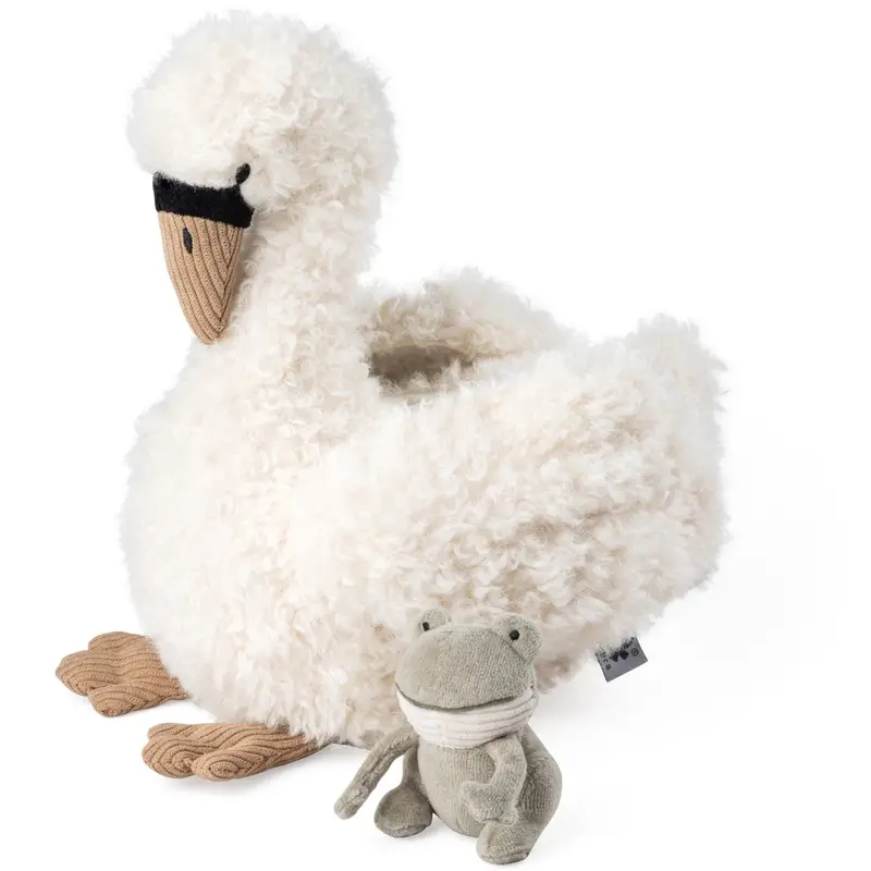 Sebra Beige Swan Aktivitetslegetøjsbamse 1