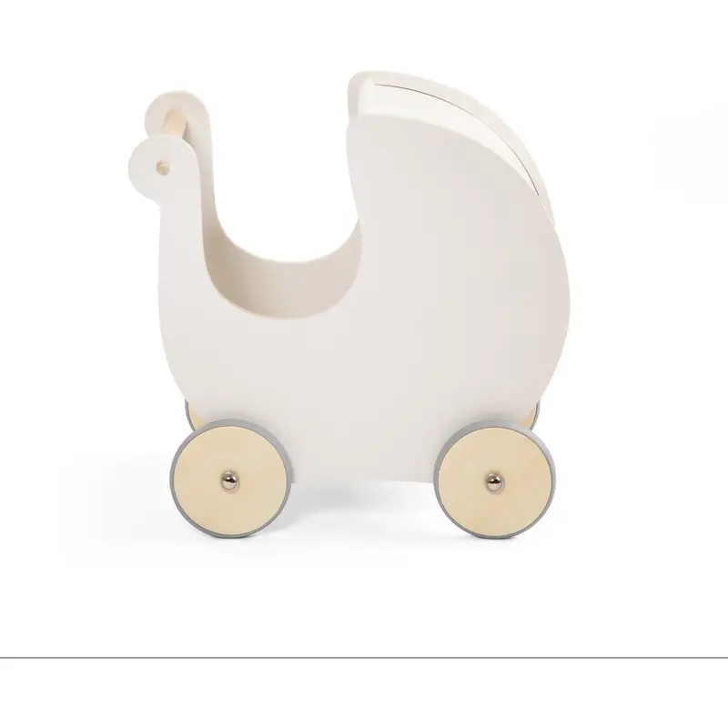 Sebra Classic White Wooden Dukke Klapvogn 1