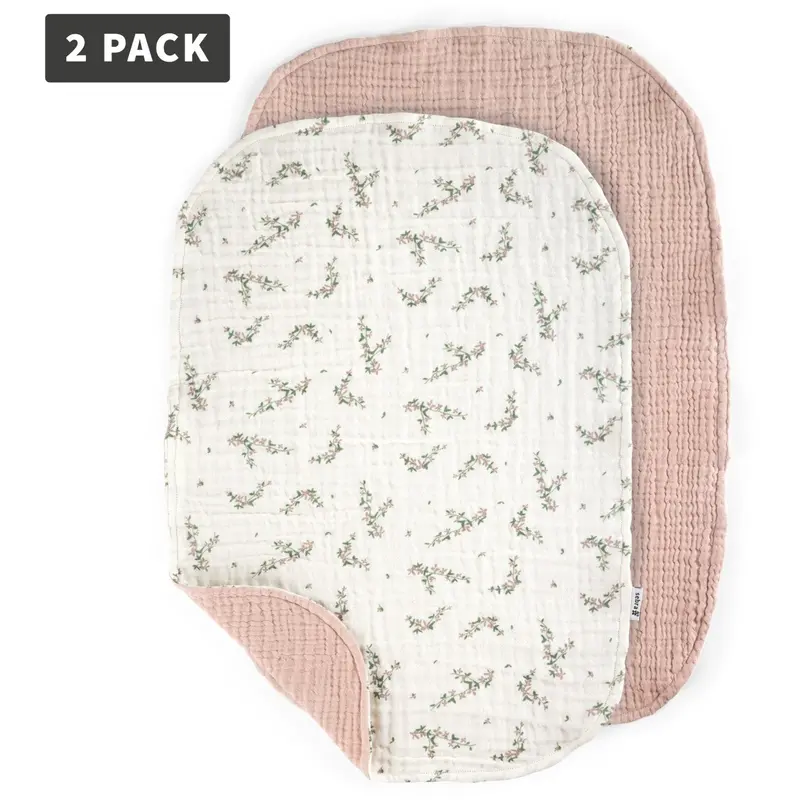 Sebra Rose Powder Blossom Pusleunderlag 2-Pak Muslin 1