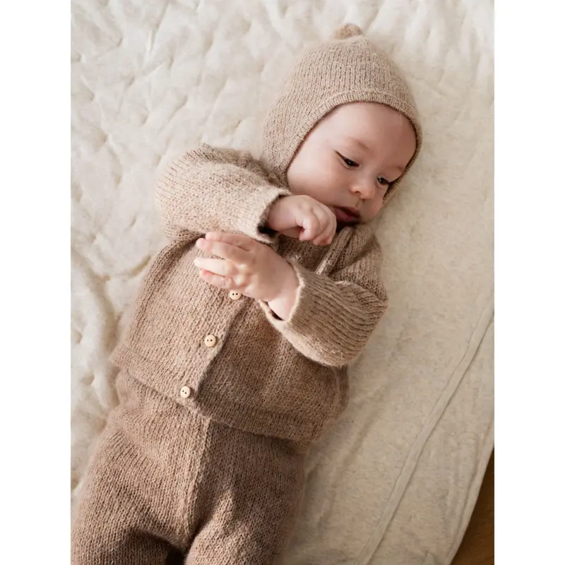 Serendipity Beige Baby Alpaca Suri Cardigan 3