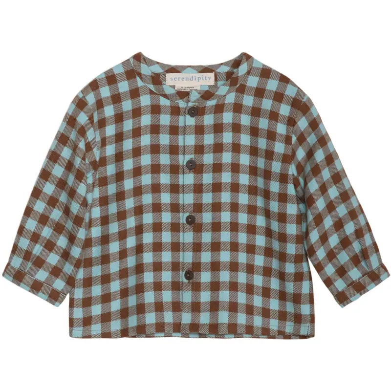 Serendipity Coffee Checks Baby Brushed Skjorte 1