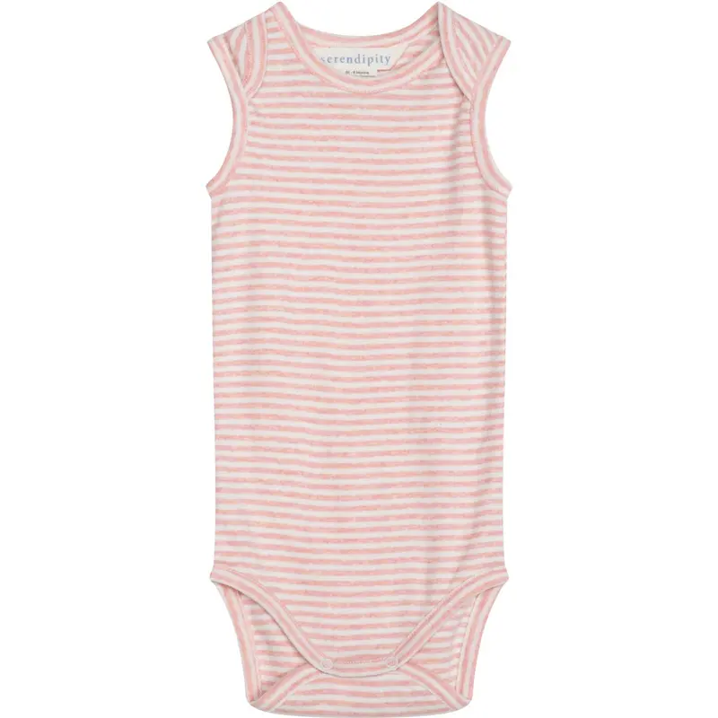 Serendipity Coral/Offwhite Baby Tank Stripe 1