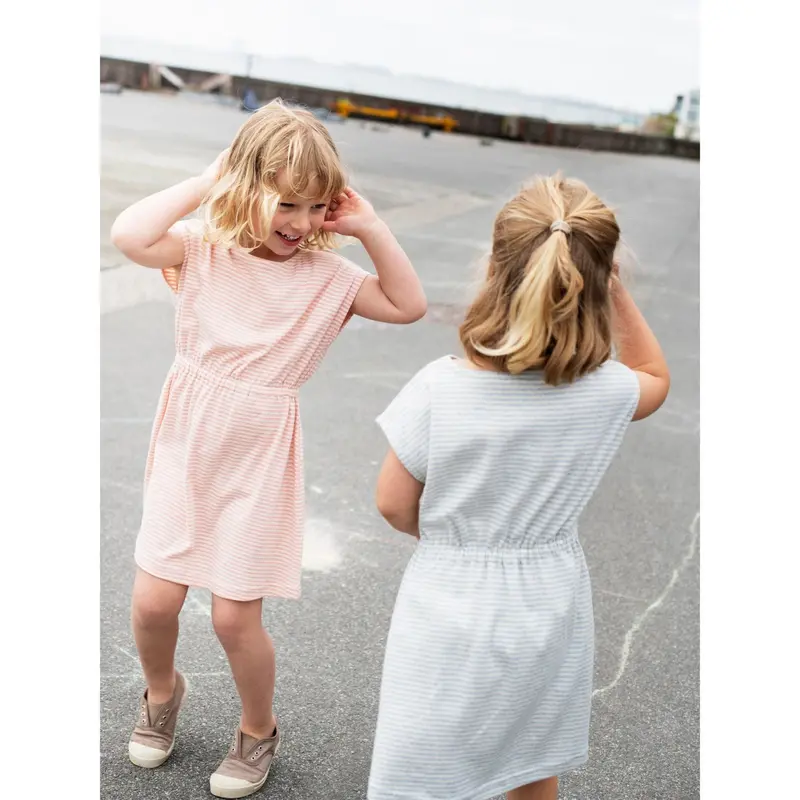 Serendipity Coral/Offwhite Strand Kjole Stripe 3