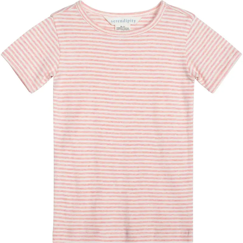 Serendipity Coral/Offwhite T-Shirt Stripe 1