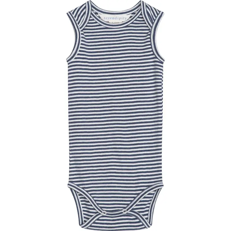 Serendipity Navy/Offwhite Baby Tank Stripe 1