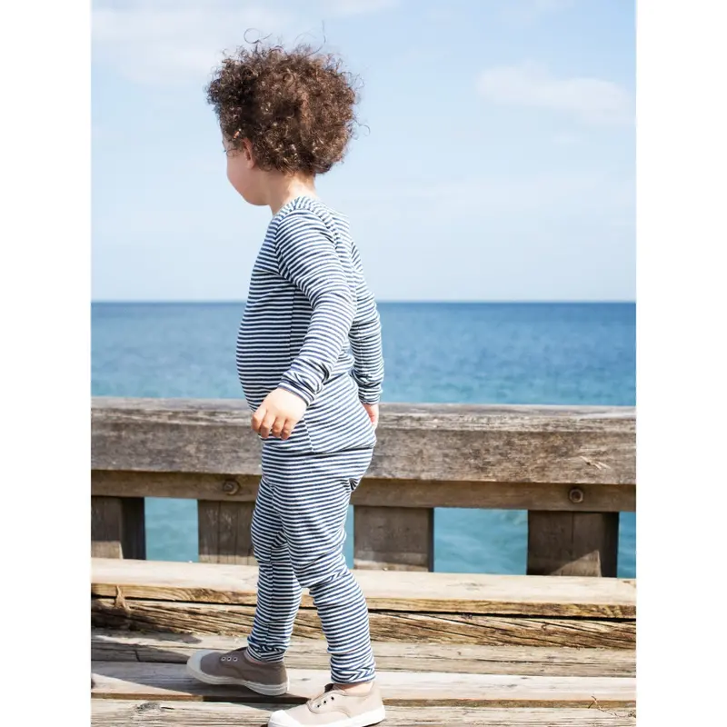 Serendipity Navy/Offwhite Stripe Leggings 2