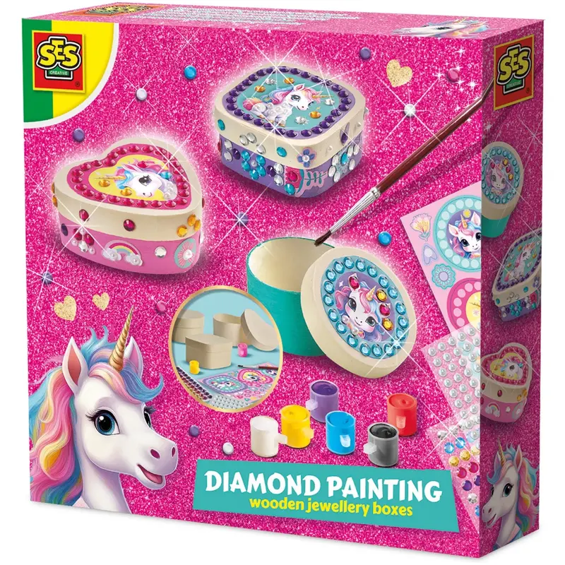 Ses Creative Diamantmosaik Smykkeskrin Med Enhjørning 1