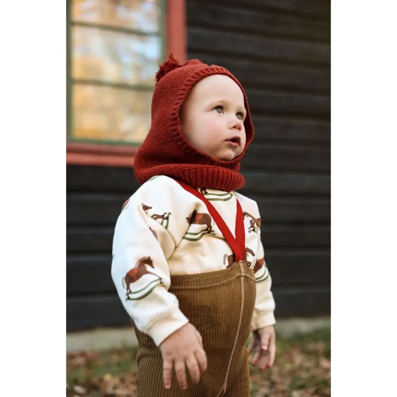 Silly Silas Acorn Brown With Maple Leaf Footless Strømpebukser Christmas Edition 4