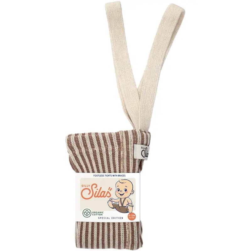 Silly Silas Granola X Cream Striped Special Footless Strømpebukser 1