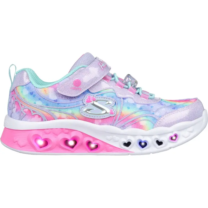 Skechers Purple Flutter Heart Lights Groovy Swirl 3