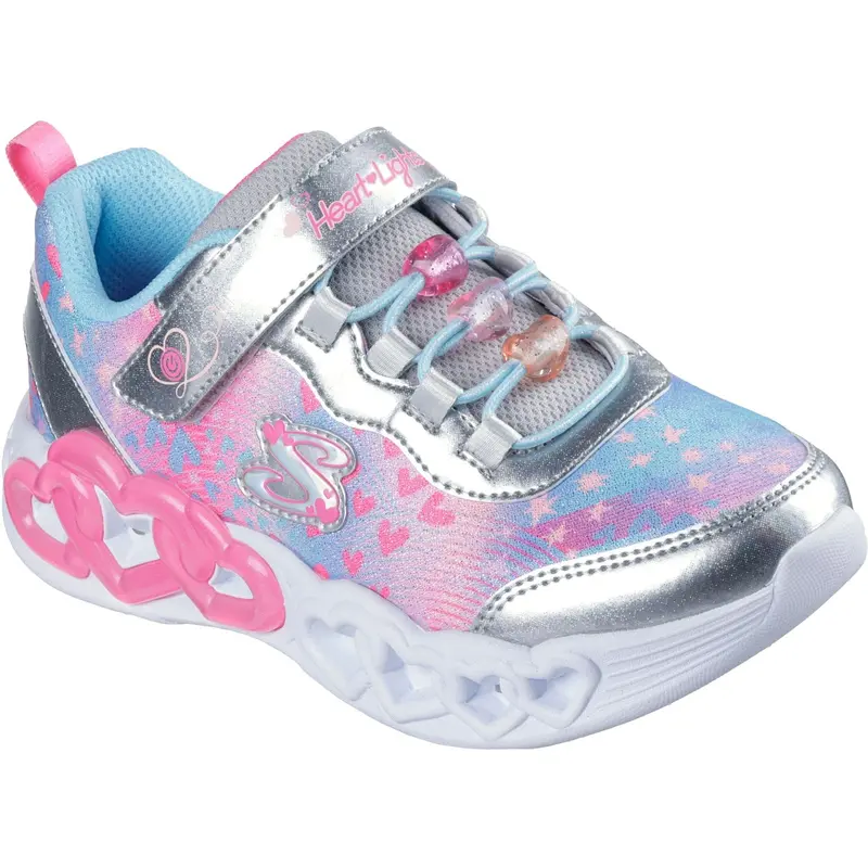 Skechers Silver Infinite Heart Lights - Heart Jewels 1