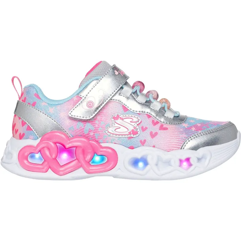 Skechers Silver Infinite Heart Lights - Heart Jewels 2