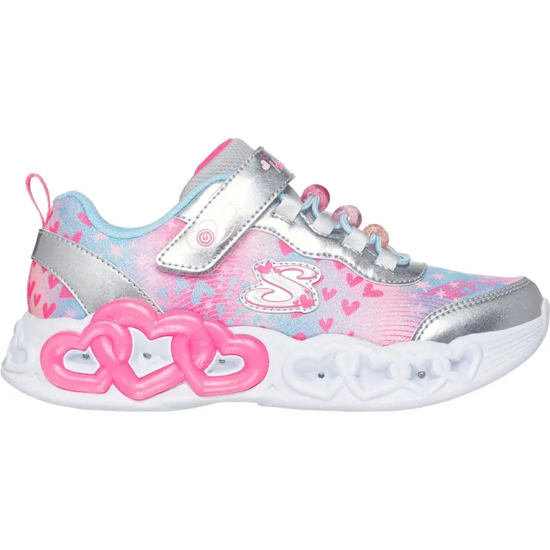 Skechers Silver Infinite Heart Lights - Heart Jewels 3