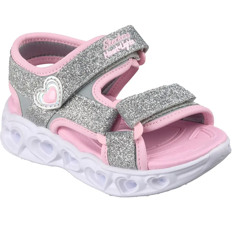 Skechers Silver S LightsXae - Heart Lights Sandaler 1