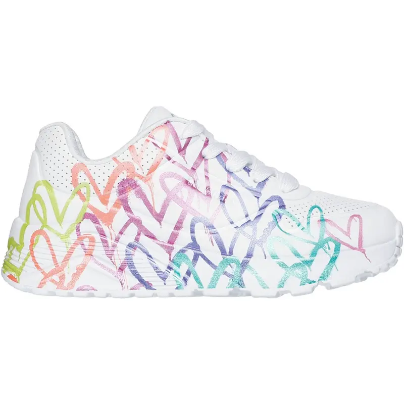 Skechers White Uno Lite - Metallic Joy 2