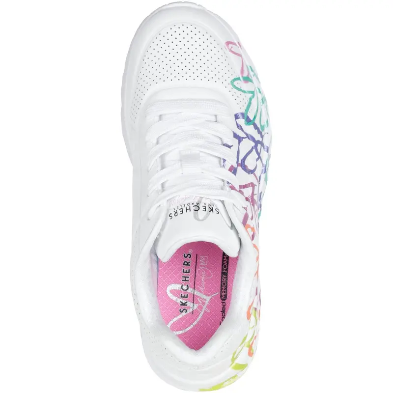 Skechers White Uno Lite - Metallic Joy 4