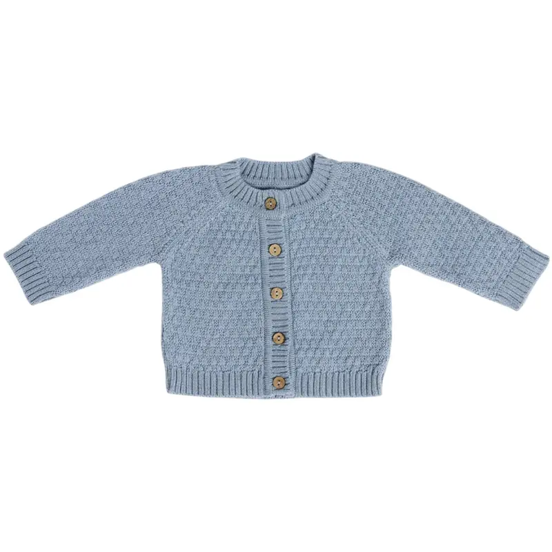 Smallstuff Blue Cardigan Square Strik Merino Uld 1