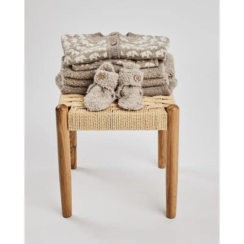 Smallstuff Natur Melange Cardigan Med Lynlås Bouclé Merino Uld 4