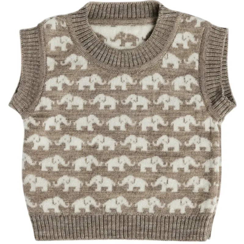 Smallstuff Nature Melange Vest Ao Elefanter Merino Uld 1