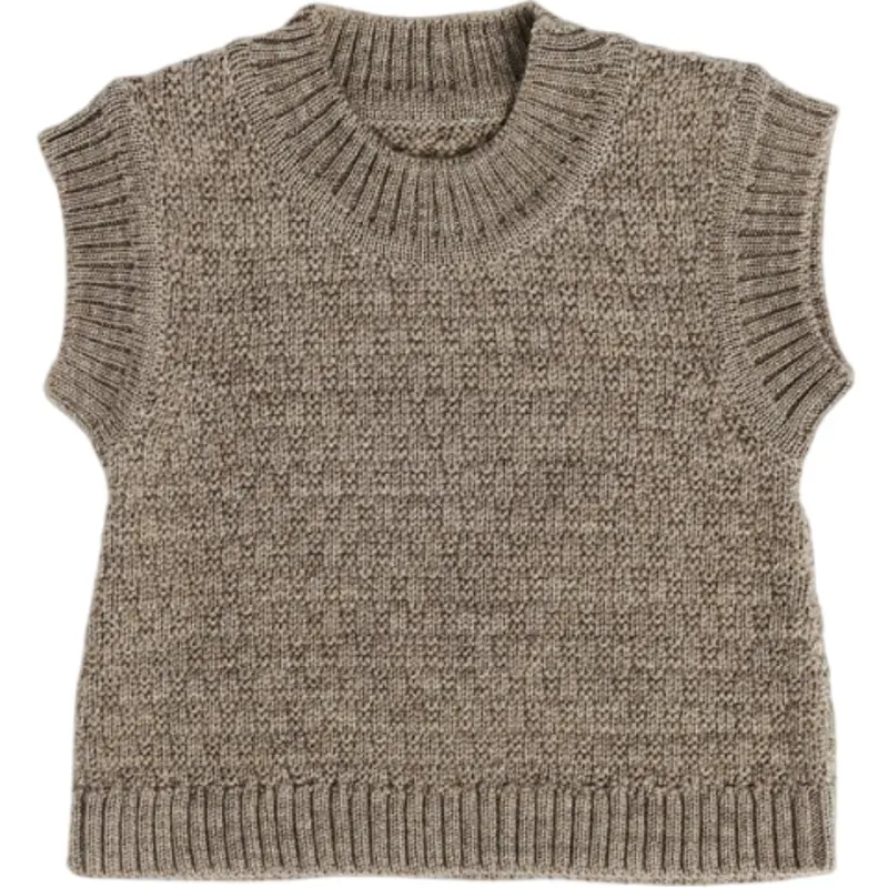Smallstuff Nature Melange Vest Square Strik Merino Uld 1