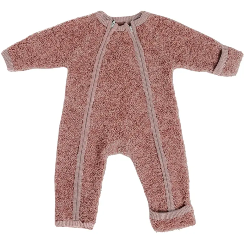 Smallstuff Rose Buksedragt Med Lynlås Bouclé Merino Uld 1