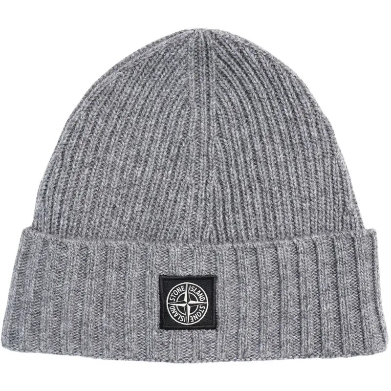 Stone Island Melange Dark Grey Beanie 1