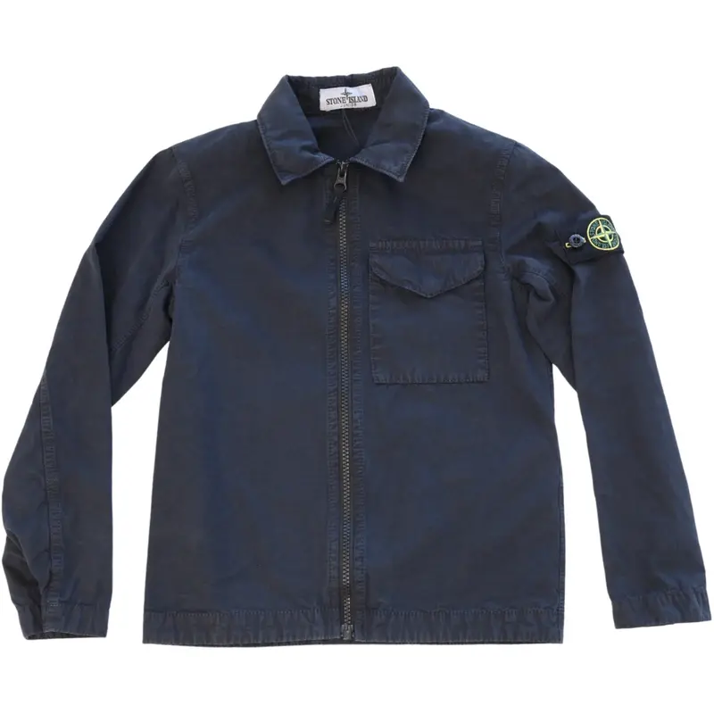 Stone Island Navy Blue Overskjorte 1