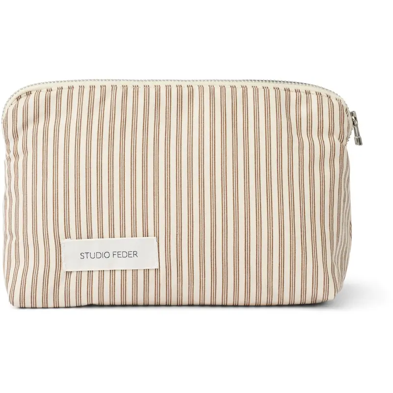Studio Feder Brown Beach Stripe Celia Mini Toilettaske Bomuld 1