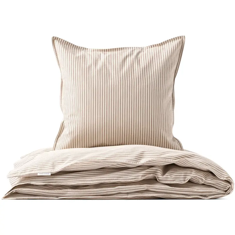 Studio Feder Brown Beach Stripe Sengetøj Percale 1
