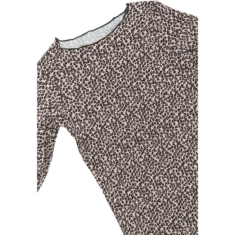 The New Feather Gray Aop Tnpet L_S Pleat Kjole 5