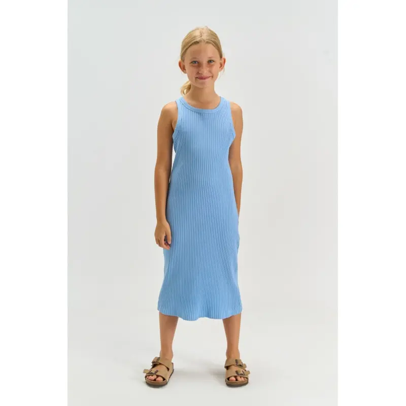 The New Forever Blue Tntove S_L Rib Kjole 2