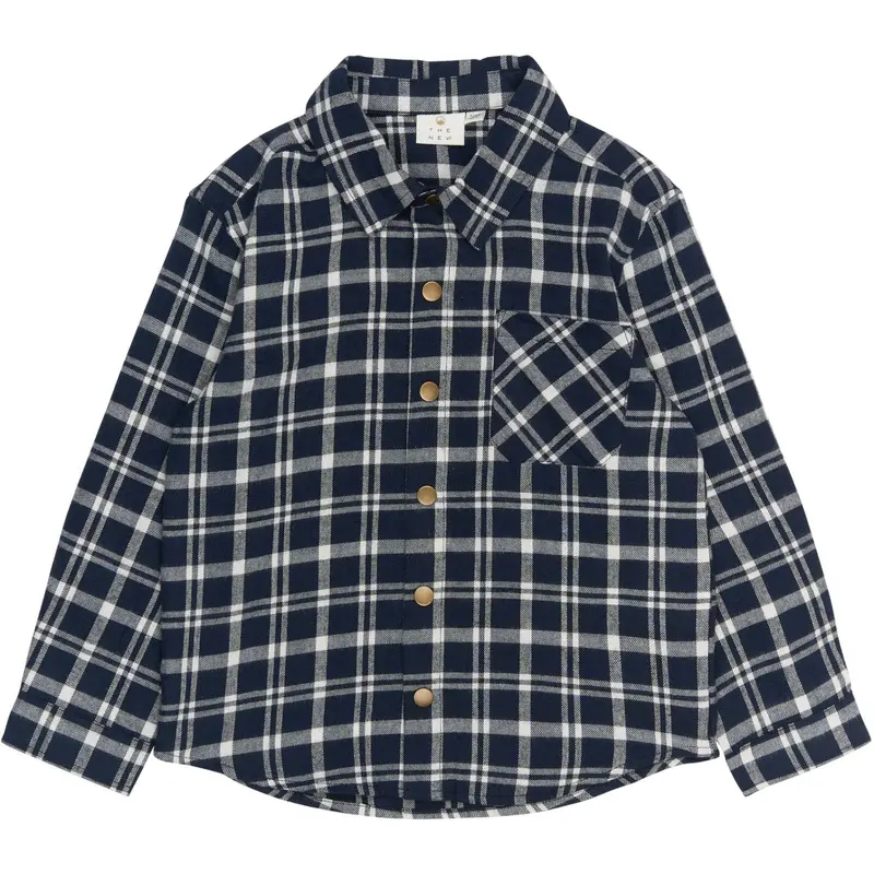The New Navy Blazer Check Ronan Oversize L_S Flannel Skjorte 1