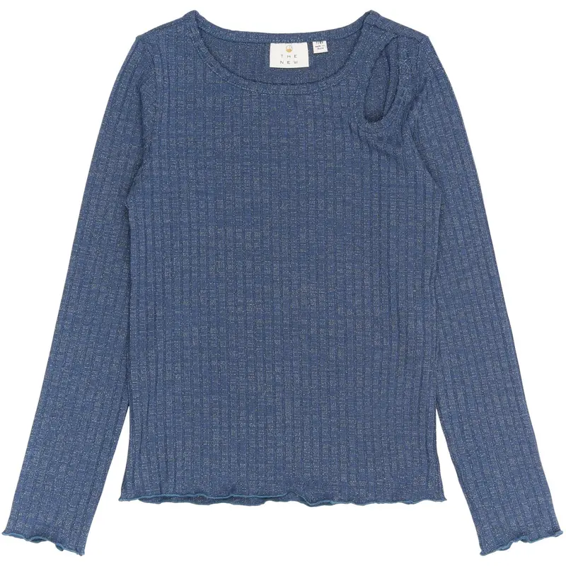 The New Navy Blazer Rina L_S Glitter Rib Tee 1