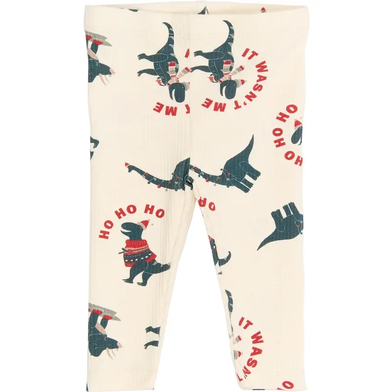 The New Siblings Gardenia Dino Aop Holiday Rib Leggings 1