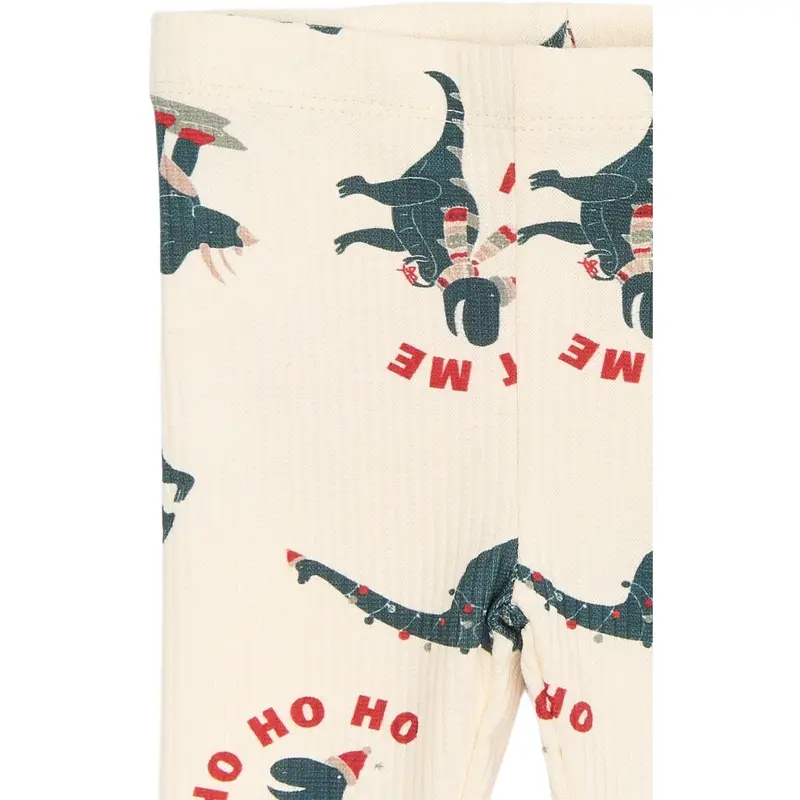 The New Siblings Gardenia Dino Aop Holiday Rib Leggings 2