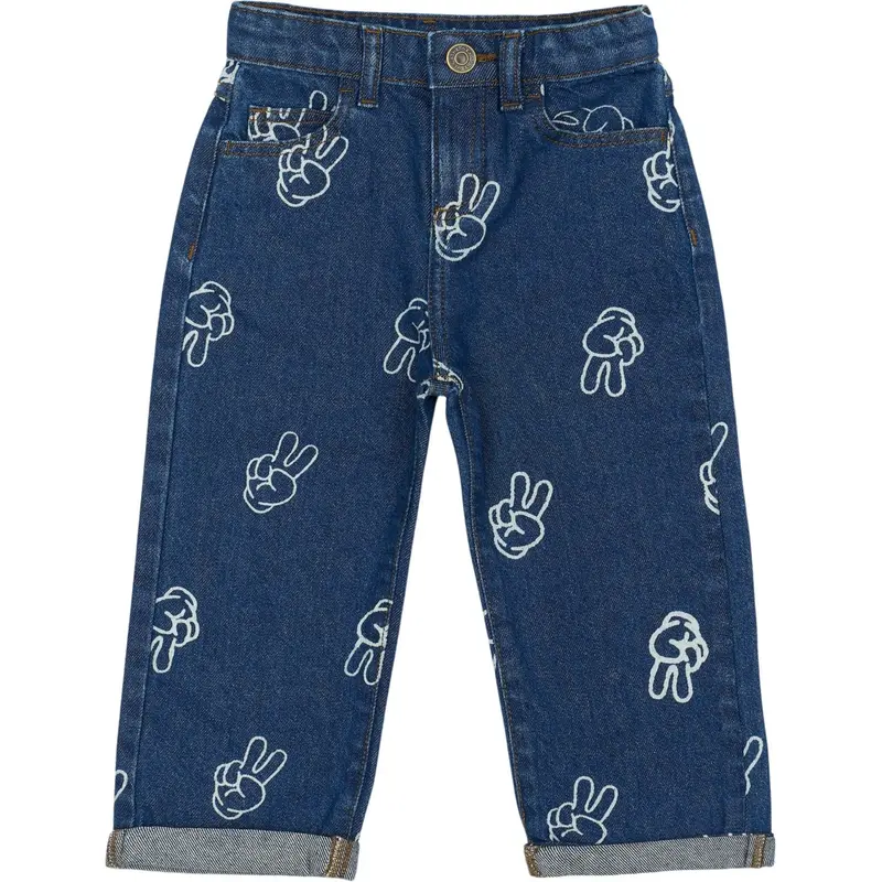 The New Siblings Medium Blue Denim Aop Prosper Wide Jeans 1