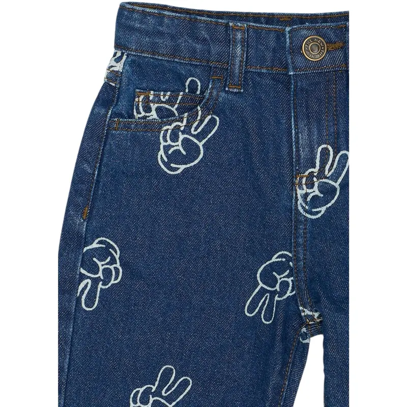 The New Siblings Medium Blue Denim Aop Prosper Wide Jeans 2