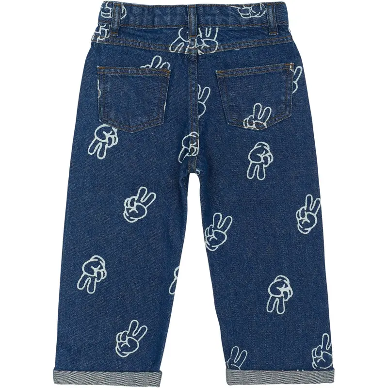The New Siblings Medium Blue Denim Aop Prosper Wide Jeans 3